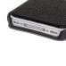 iPhone 4 4s - Genuine Leather Smart Window View Front Flip Stand Protective Phone Cover Case - Black